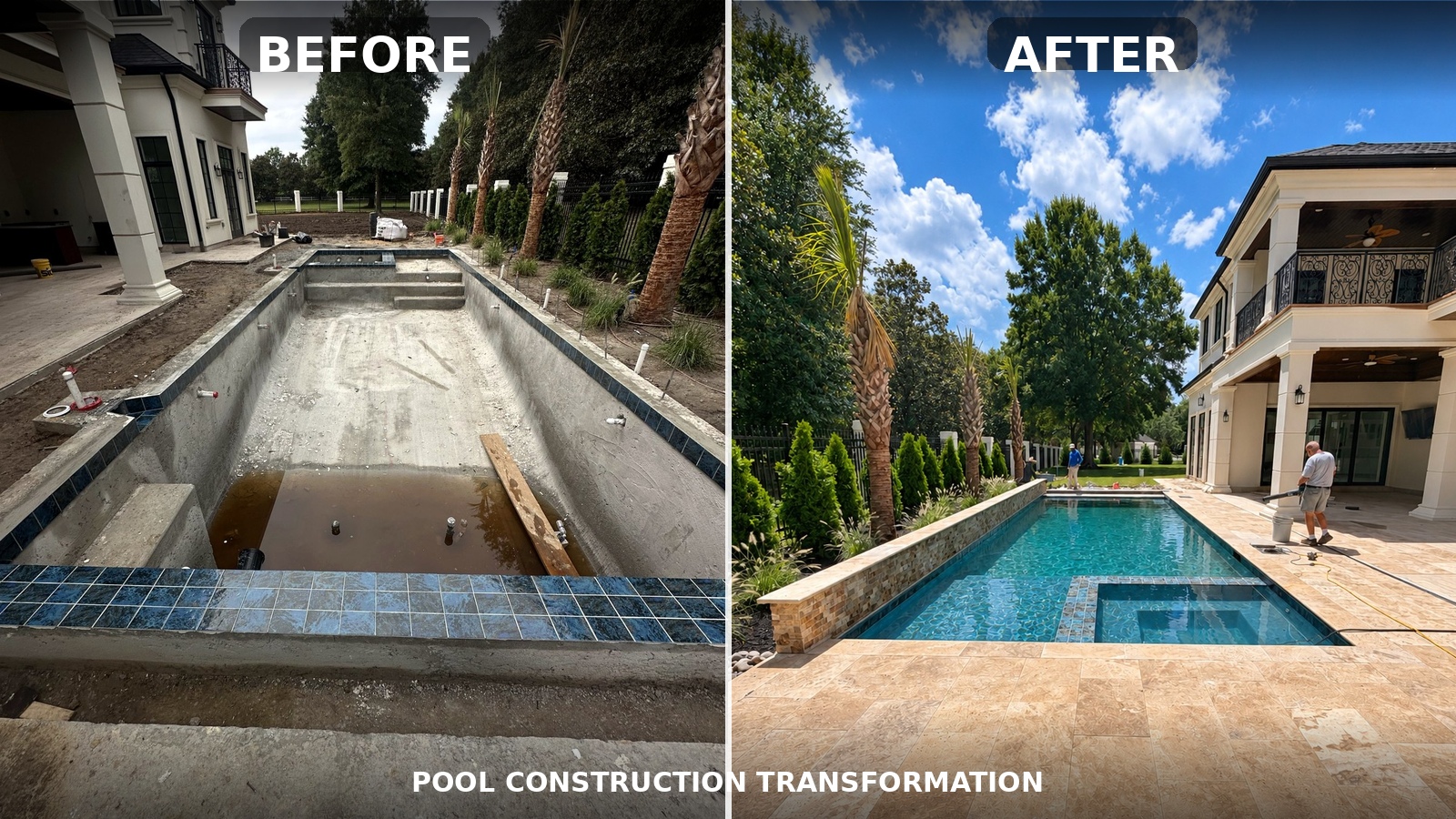 Pool transformation before and after